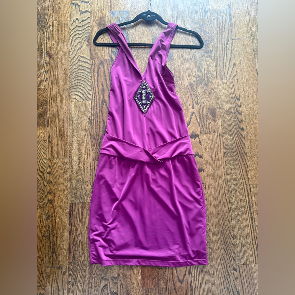 Liu Jo Purple Halter Dress with Beaded Detail Sz 40 (S)